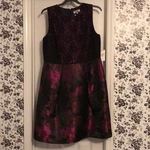 Black and plum evening dress